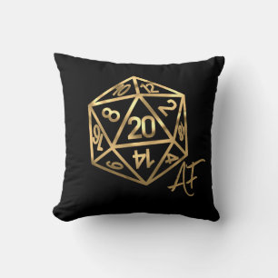 Coussin RPG Crit AF Gold Retro Tabletop Roleplayer Dice
