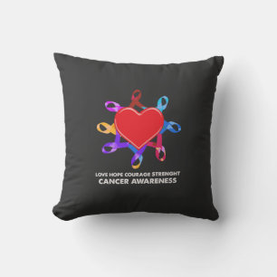Coussin Ruban cardiaque de sensibilisation au cancer Amo