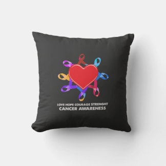 Coussin Ruban cardiaque de sensibilisation au cancer | Amo