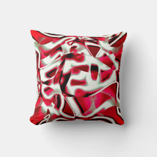 Coussin Ruban incurvé superposé en rouge vif