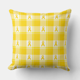 Coussin Ruban plaid or de sensibilisation au cancer de l'e