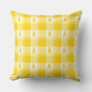Coussin Ruban plaid or de sensibilisation au cancer de l'e
