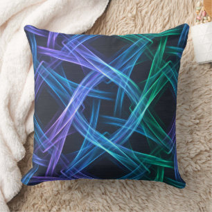 Coussin Rubans de lumière tissés néon Design de fusion abs