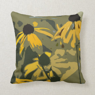 Coussin Rudbeckia Floral Abstract Design Jeu d'oreiller