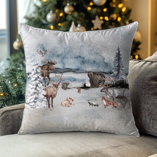 Coussin Rudolph Reindeer Vacances de Noël animal (Créateur téléchargé)
