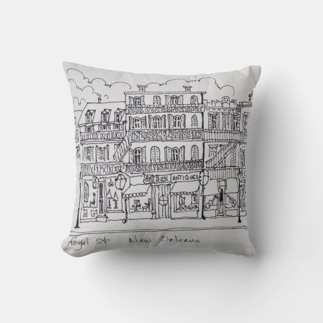 Coussin Rue royale| Nouvelle-Orléans, Louisiane (Recto)