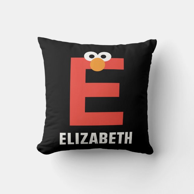 Coussin Rue Sésame | E est pour Elmo (Recto)