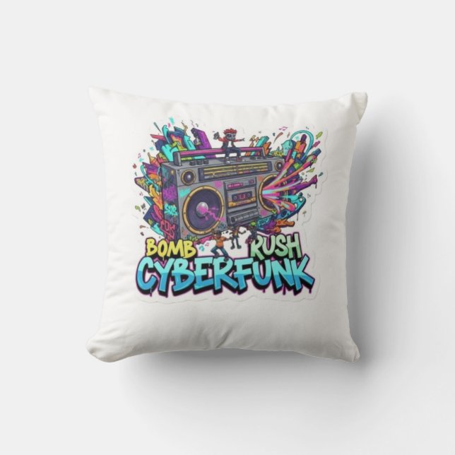 Coussin rush de bombe cyberfunk (Recto)