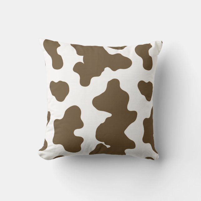 Coussin Russe Brown & Vache blanche Imprimer Pays Ouest (Recto)
