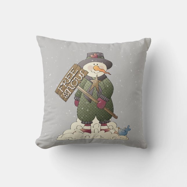 Coussin Russe Country Snowman Holiday (Recto)