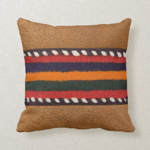 Coussin Russe Faux Cuir Téméraire Origine Ethnique Strip