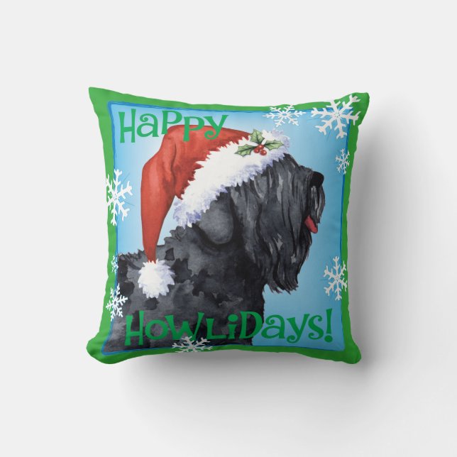 Coussin Russe noir heureux Terrier de Howliday (Recto)