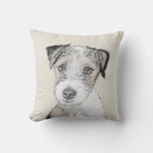 Coussin Russell Terrier Peinture rugueuse - Art Chien orig