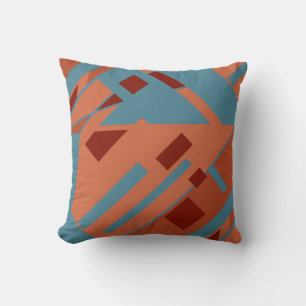 Coussin Rust Blue Terracotta Diagonal Sud-Ouest Regarder