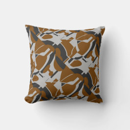Coussin Rust Brown Gris noir Diagonal Art Imprimer