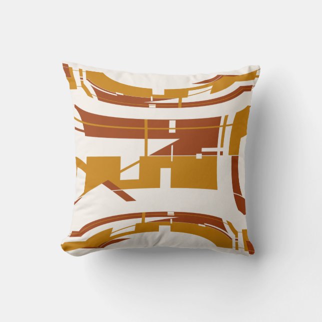 Coussin Rust Gold Conave Southwest Look Art contemporain (Recto)