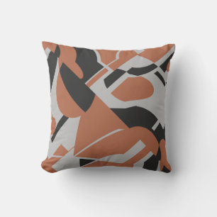 Coussin Rust Orange Gris Noir Gras Diagonal MCM Look