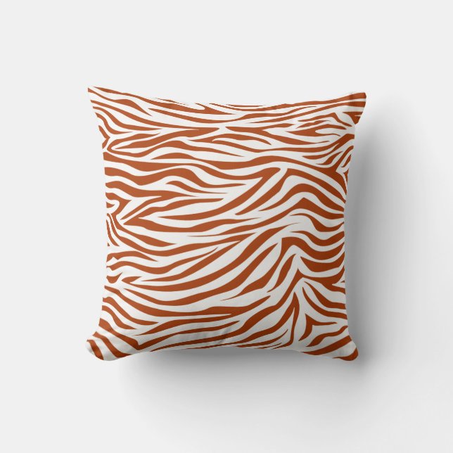 Coussin Rust Red Safari Zebra (Recto)