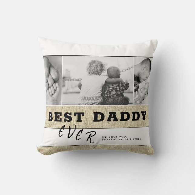 Coussin Rustic Best Daddy Jamais père's Day (Recto)