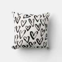 Rustic Black Hearts Motif monochrome