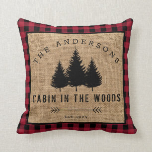 Coussin Rustic Country Family Nom Cabin dans les Woods