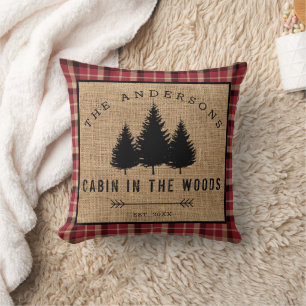 Coussin Rustic Country Family Nom Cabin dans les Woods