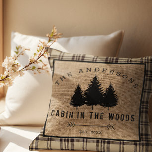 Coussin Rustic Country Family Nom Cabin dans les Woods