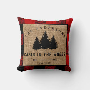 Coussin Rustic Country Family Nom Cabin dans les Woods