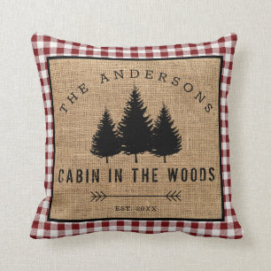 Coussin Rustic Country Family Nom Cabin dans les Woods