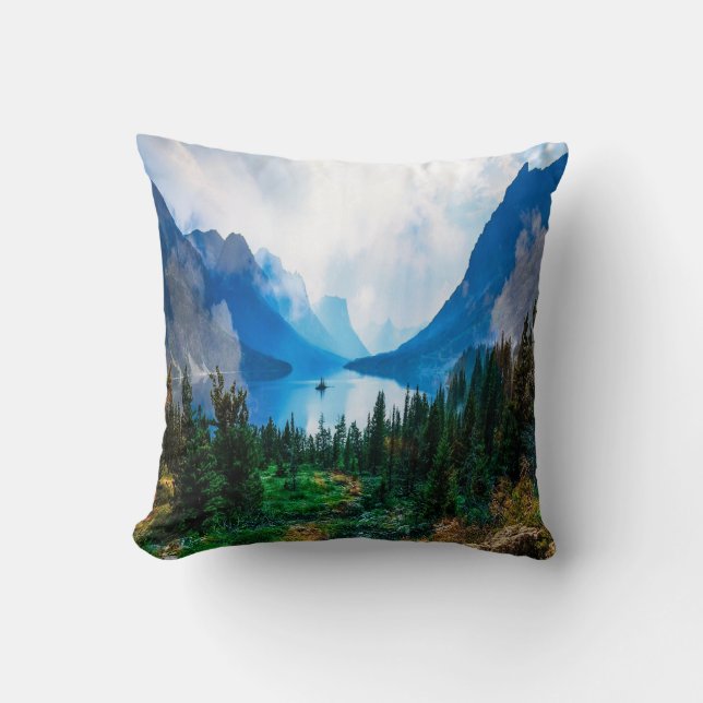 Coussin Rustic Country Mountains Nature Pittoresque (Recto)
