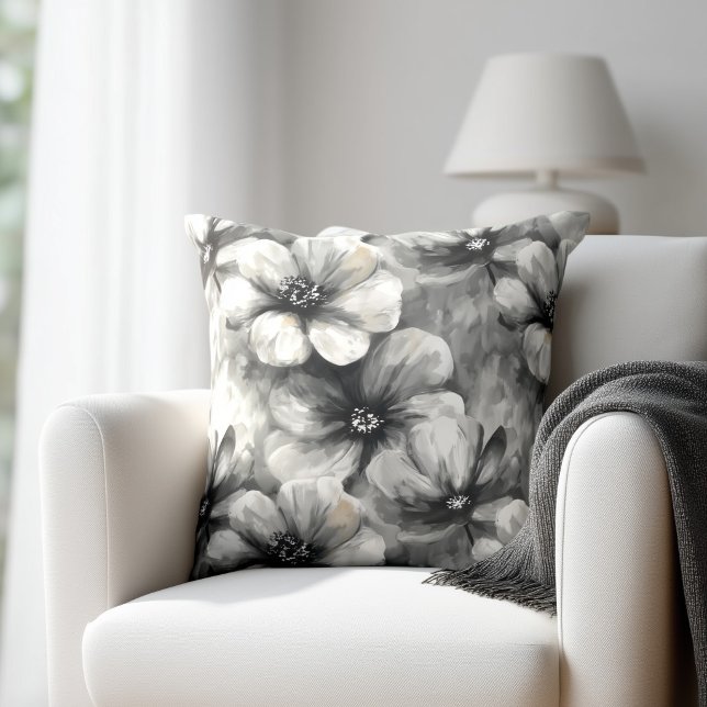 Coussin Rustic Grey Floral (Créateur téléchargé)