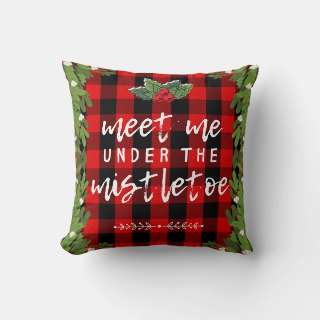 Coussin Rustic Me Rencontre Sous Le Mistletoe Christmas (Recto)