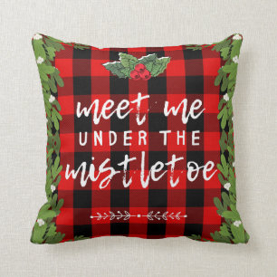 Coussin Rustic Me Rencontre Sous Le Mistletoe Christmas