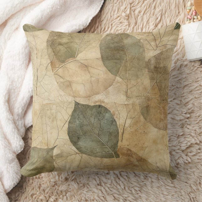 Coussin Rustic Nature-Inspired Leaf - Botanical Art (6) (Couverture)