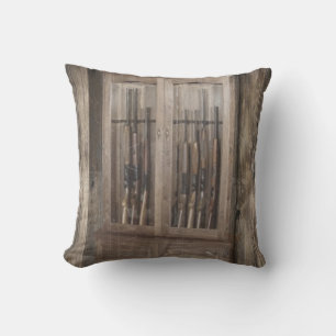 Coussin Rustic Western Pays Arme à feu Armoire fusils