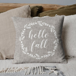 Coussin Rustique Automne Wreath Hello Fall