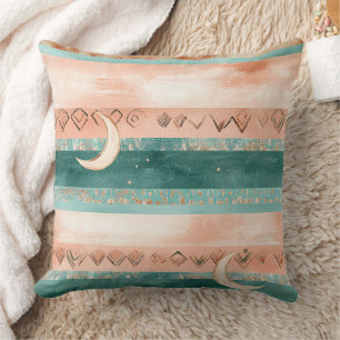 Coussin Rustique Céleste Rayure Lune Soleil Terreuse (8)