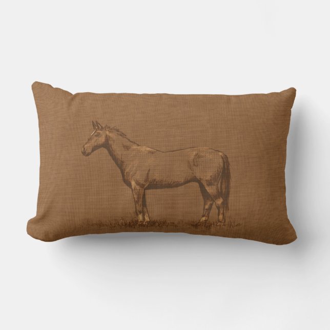 Coussin rustique de Lumbar de cheval (Recto)