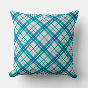 Coussin Rustique écossais écossais bleu motif clan britann