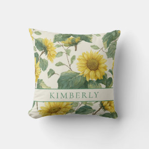 Coussin Rustique & Élégant Tournesol Floral Classique