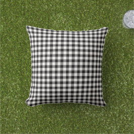 Coussin Rustique noir blanc En vichy Motif vérifié