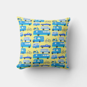 Coussin RV Camping Retro Vintage Motorhome Blue
