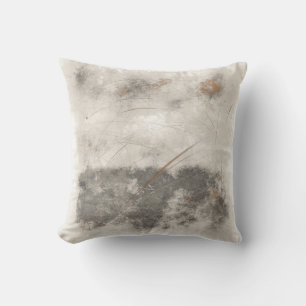 Coussin Sable blanc et gris rustique avec une touche d'ora
