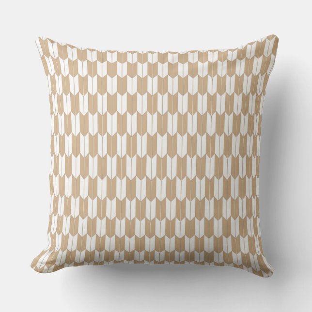 Coussin Sable & Blanc Japonais Yagasuri Jeu d'oreiller (Recto)