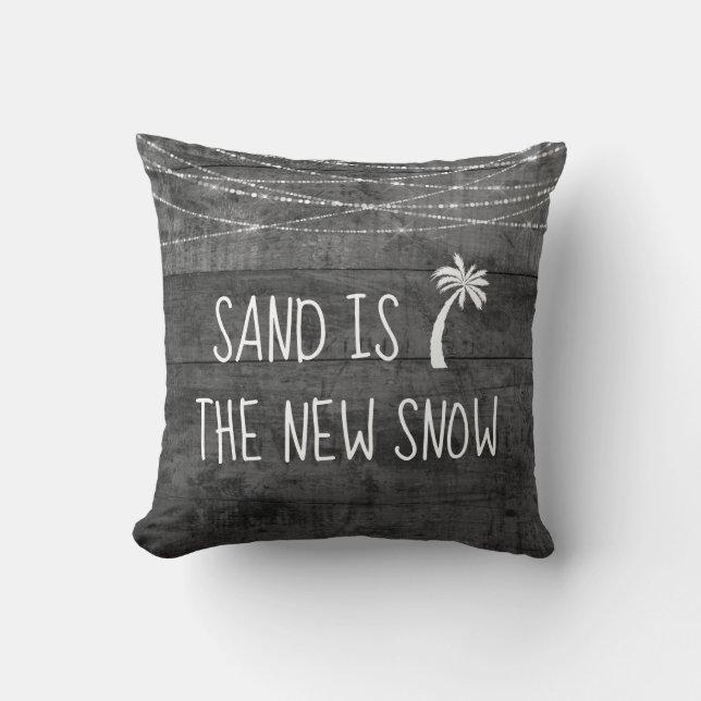 Coussin Sable tropical gris rustique est un palmier à neig (Recto)