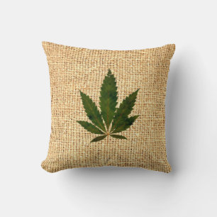 Coussin Sac à café aspect toile de jute