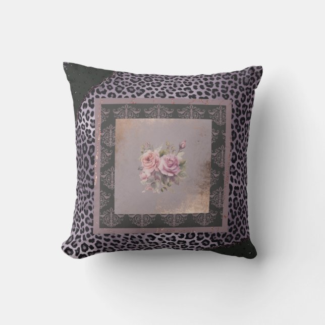 Coussin Sac fourre-tout fleuri à la rose de lavande bouill (Recto)