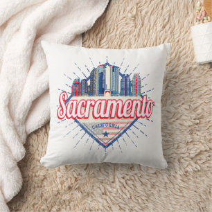 Coussin Sacramento California États-Unis Skyline USA