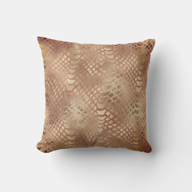 Coussin Safari Africain Faux Or Python Animal Skinny (Recto)