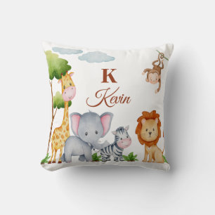 Coussin Safari Animaux et Feuilles tropicaux Jouer l'oreil